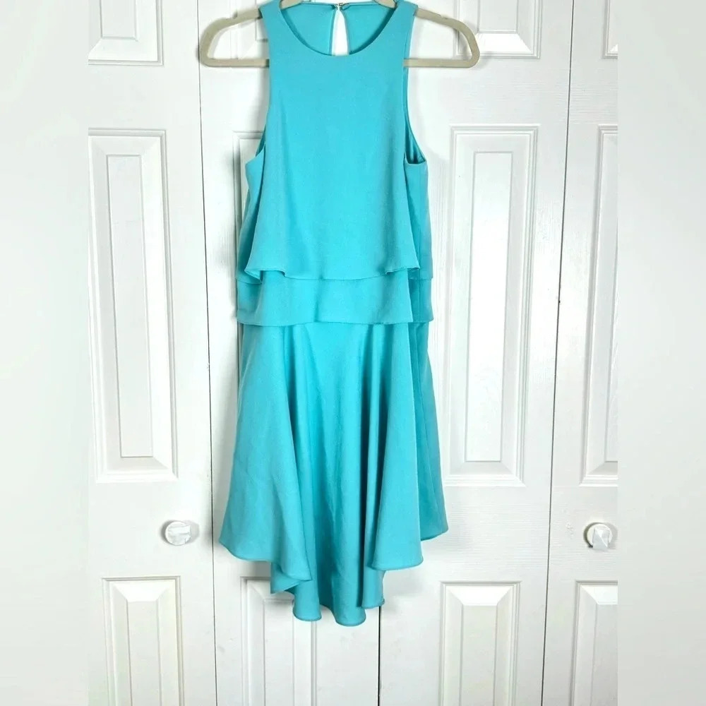 Tibi Turquoise Multilayered Cocktail Dress